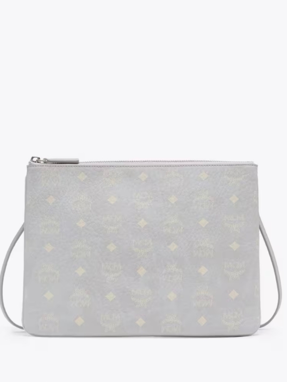 MCM Aren Crossbody Pouch/ Clutch in Visetos In Misty Grey NWT/ COA & Dustbag - Picture 2 of 6